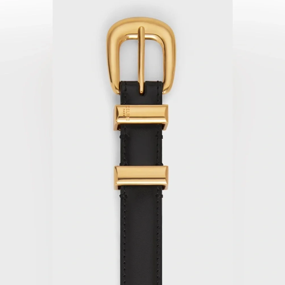 Celine SMALL 18MM WESTERN BELT IN TAURILLON LEATHER Size 70
